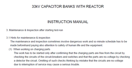 Maintenance warning instruction