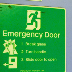 Link - emergency exit sign
