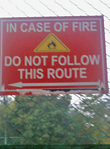 Fire escape route sign